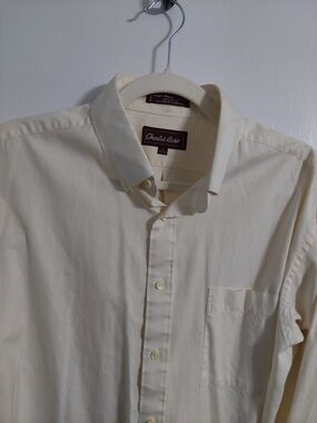 Cream Long-Sleeve Dress Shirt